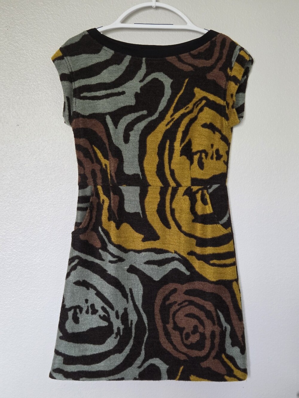 Knit Dress oversized floral rose pattern